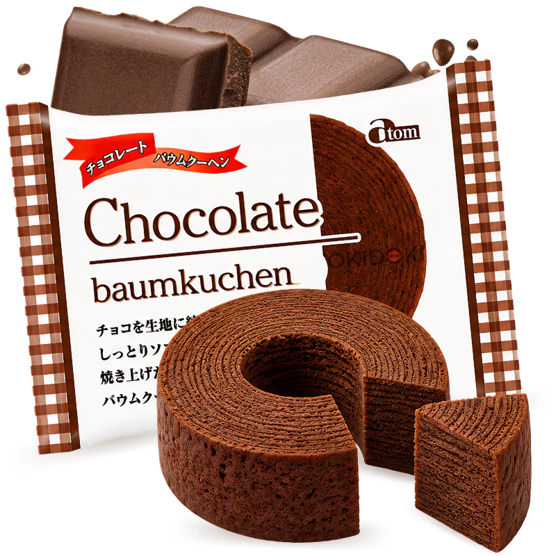 ATOM Postre Japonés Baumkuchen Chocolate 80g