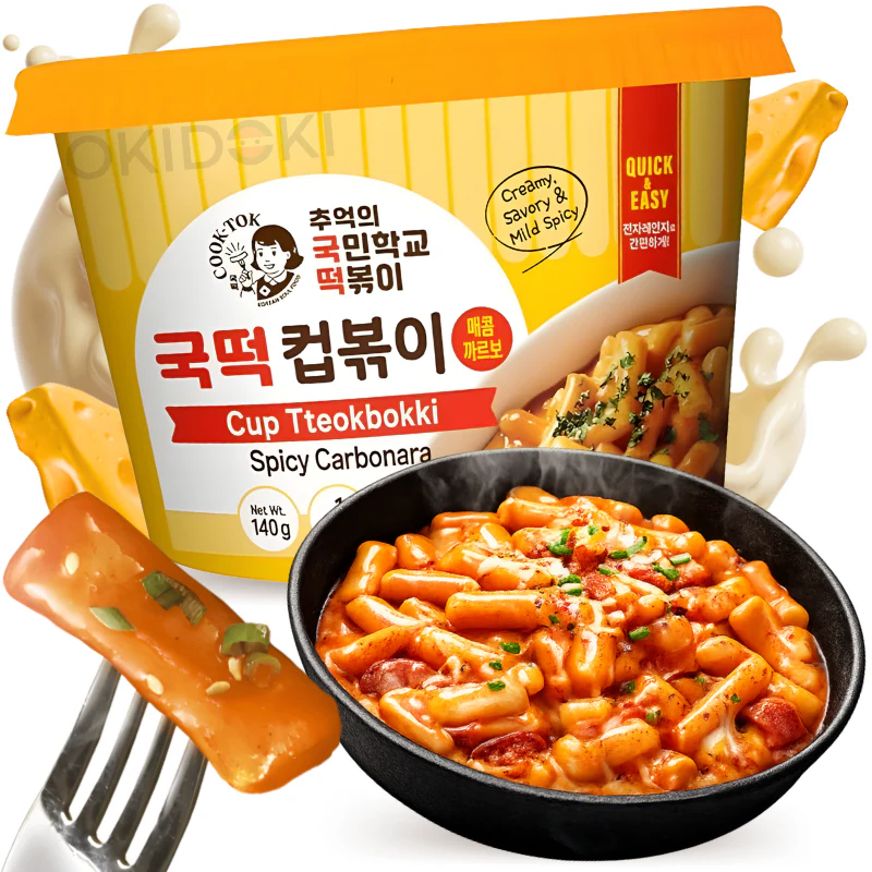 Cook Tok Bowl Tteokbokki Sabor Carbonara Poco Picante (Halal) 140g