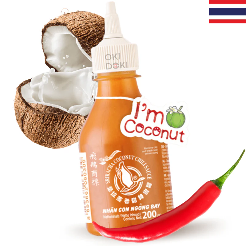 Flying Goose Sriracha con Leche de Coco (Halal, Sin Gluten, Vegano) 200ml