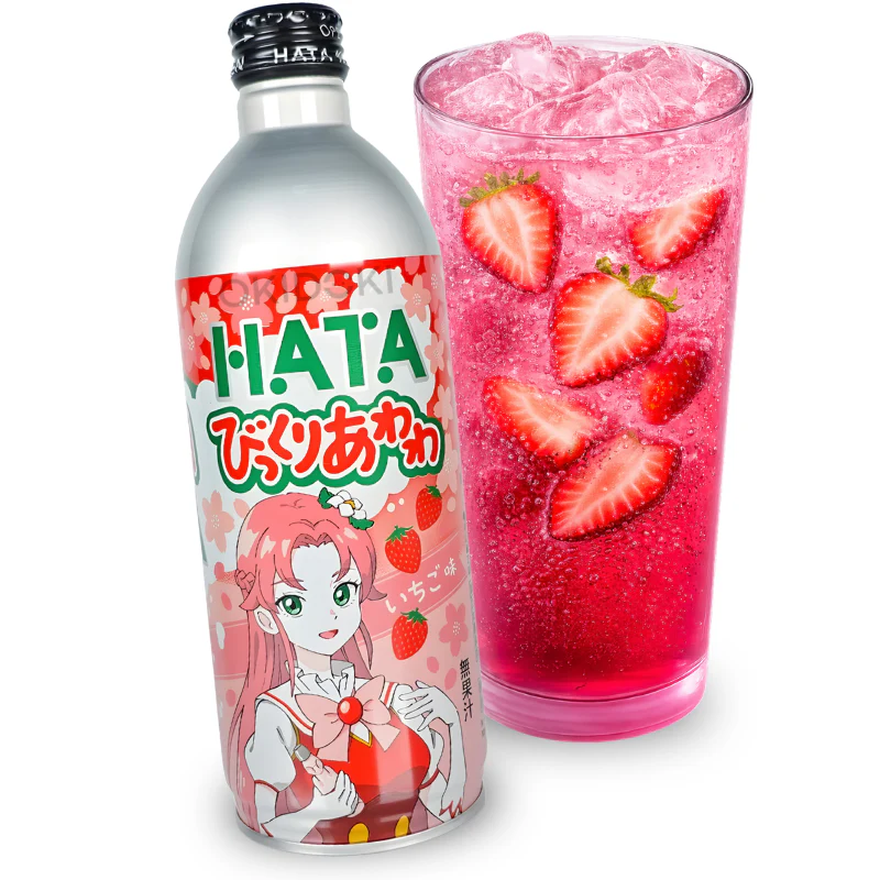 Hata Ramune Bebida Soda Sabor Fresa 500ml