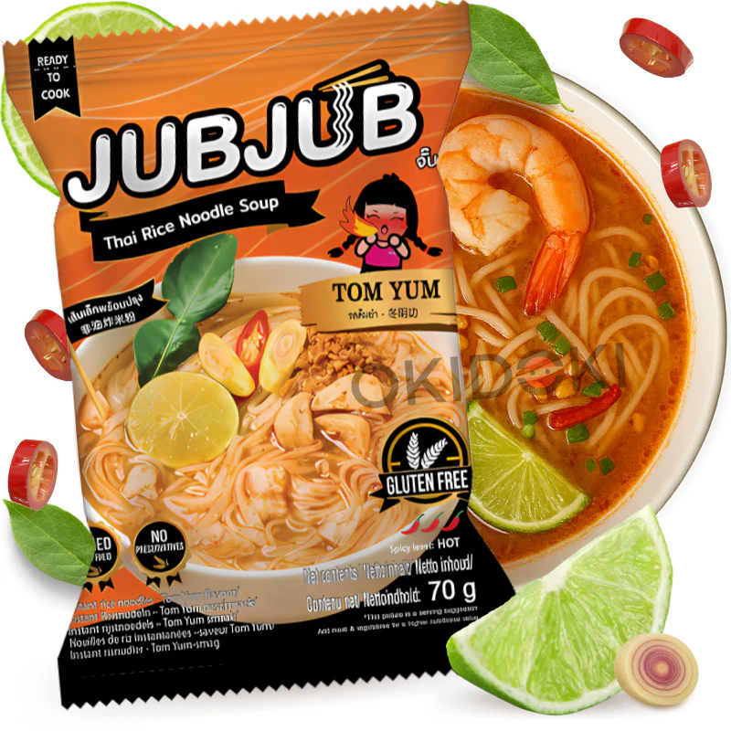 Jub Jub Fideos de Arroz Sabor Tom Yum (Sin Gluten) 70g