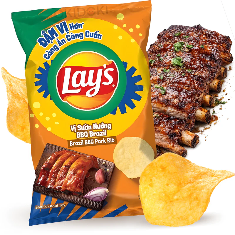 Lay’s Patatas Fritas Sabor Costilla de Cerdo BBQ Brasileña 90g
