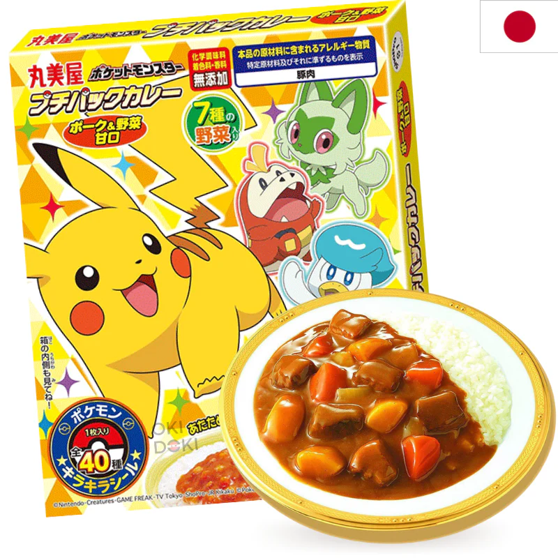 Marumiya Curry Instantáneo Sabor Cerdo y Verduras con Pegatina Pokémon 120g