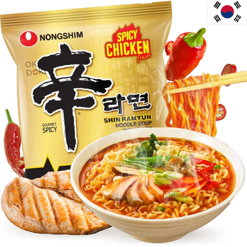 Nongshim Shin Ramyun Fideos Sabor Pollo Picante (Halal) 120g