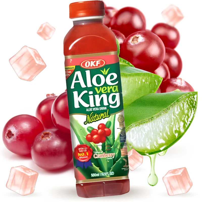 OKF Bebida Aloe Vera King Sabor Arándano Rojo (Halal) 500ml