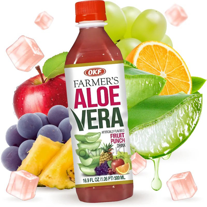 OKF Farmers Bebida Aloe Vera Sabor Ponche de Frutas (Halal) 500ml