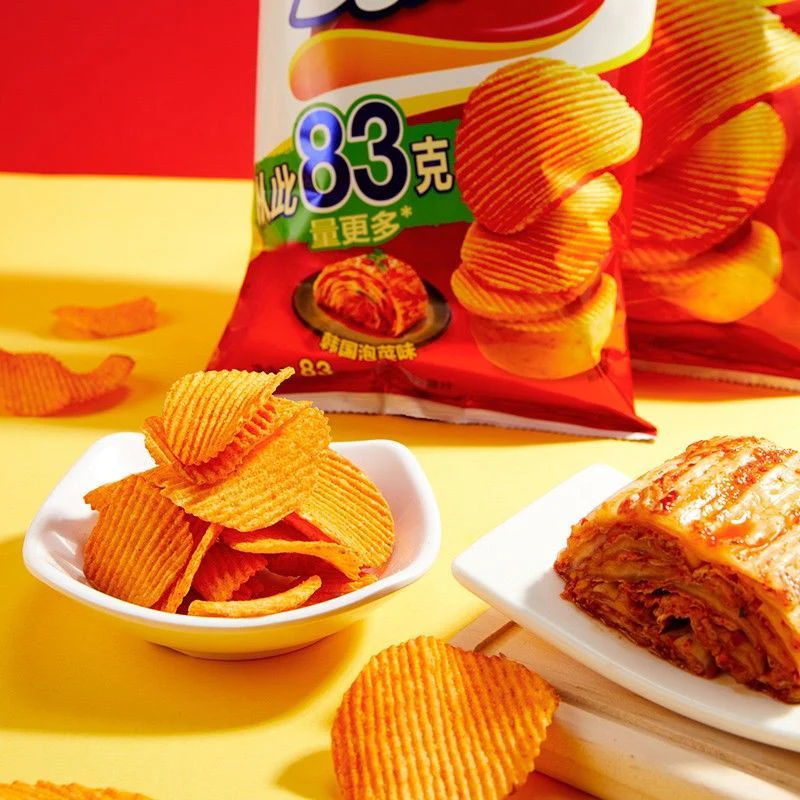 Orion Patatas Crujientes Onduladas Sabor Kimchi Coreano 45g - Image 2