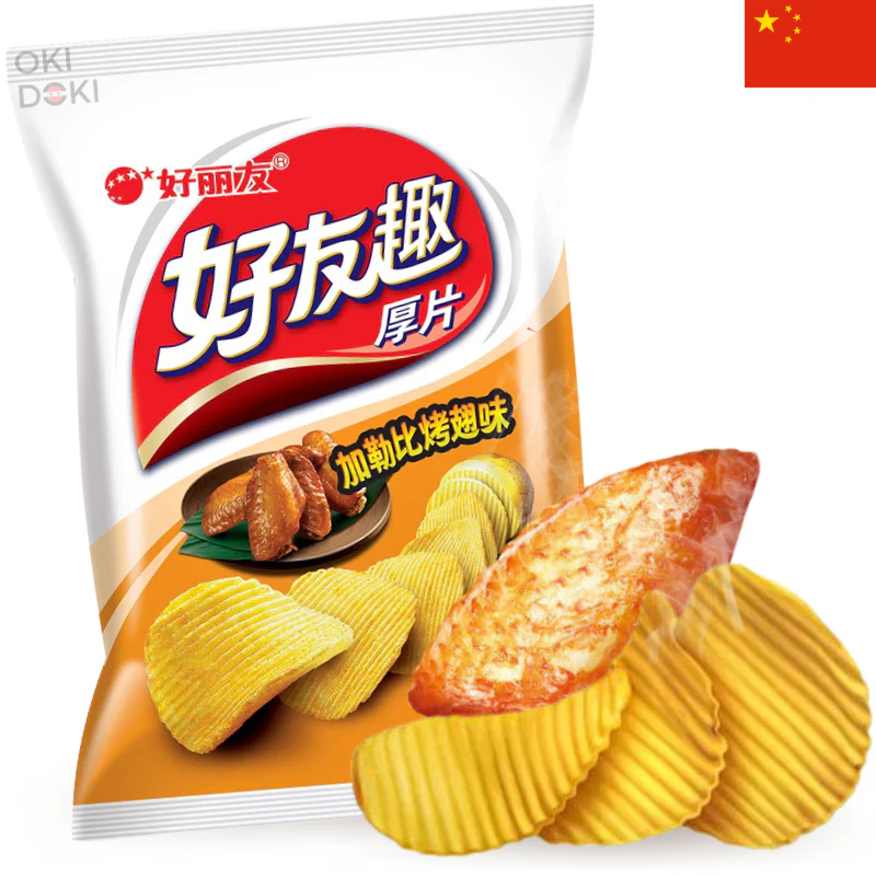 Orion Patatas Fritas Onduladas Sabor Alitas de Pollo Caribeñas 45g