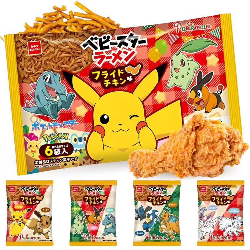 Oyatsu Company Ramen Snack Sabor Pollo Frito (Pokémon) 102g