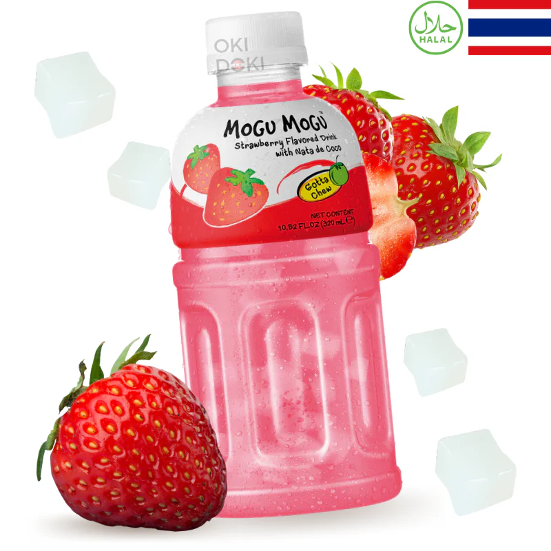 Mogu Mogu Bebida de Fresa Strawberry con Gelatina (Halal) 320ml