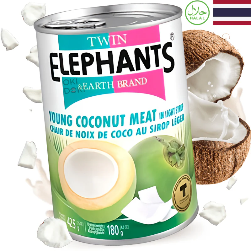 TE&E Lonchas de Coco en Almíbar Ligero (Halal) 425g