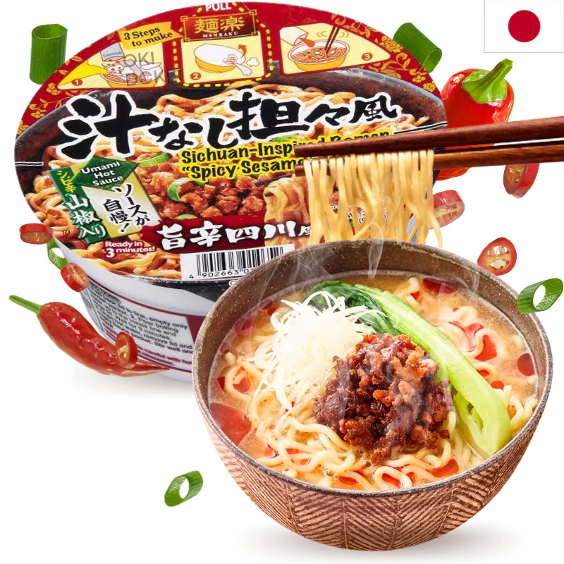 Menraku Bowl Ramen Sésamo Picante Estilo Sichuan 91.2g