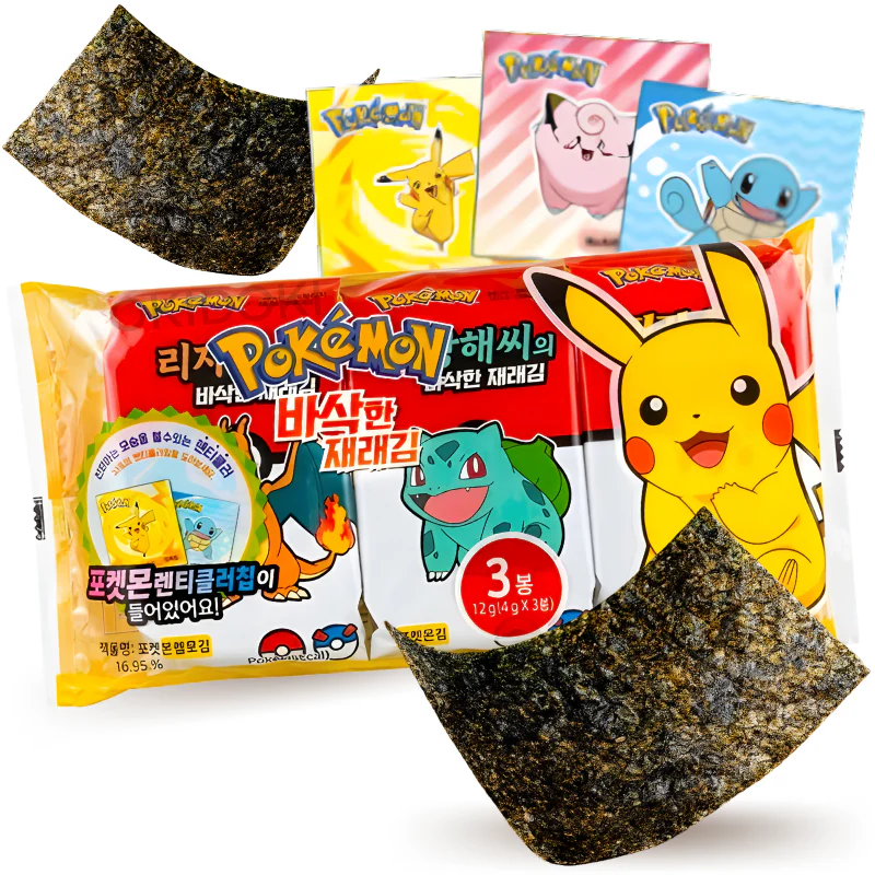 SGK Snack Alga Nori Pokémon con Tarjeta Lenticulares 3pks 12g