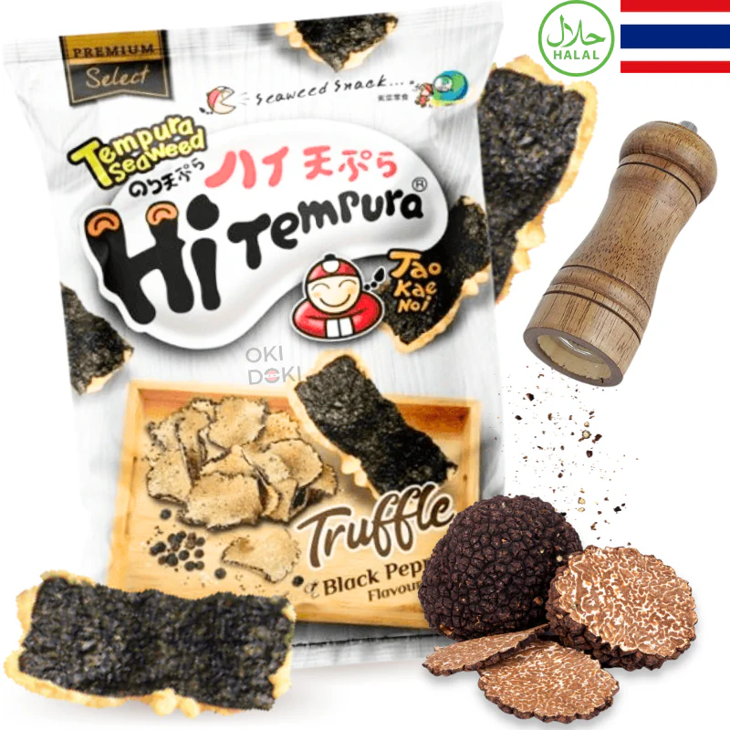 Tao Kae Noi Snack de Algas en Tempura con Sabor Trufa y Pimienta Negra (Halal) 40g