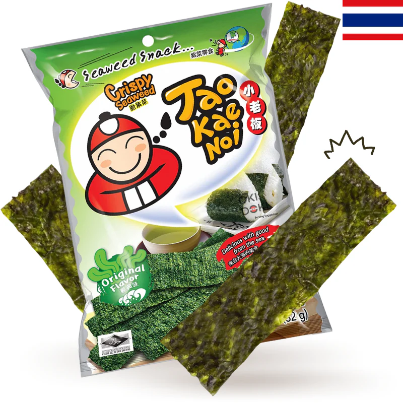 Tao Kae Noi Snacks Algas Crujientes Sabor Original 32g