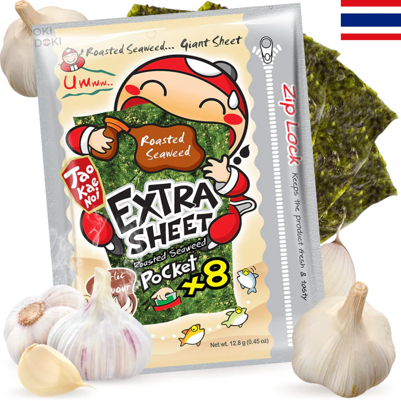 Tao Kae Noi Snacks Nori Algas Sabor Ajo Garlic (Halal)16g